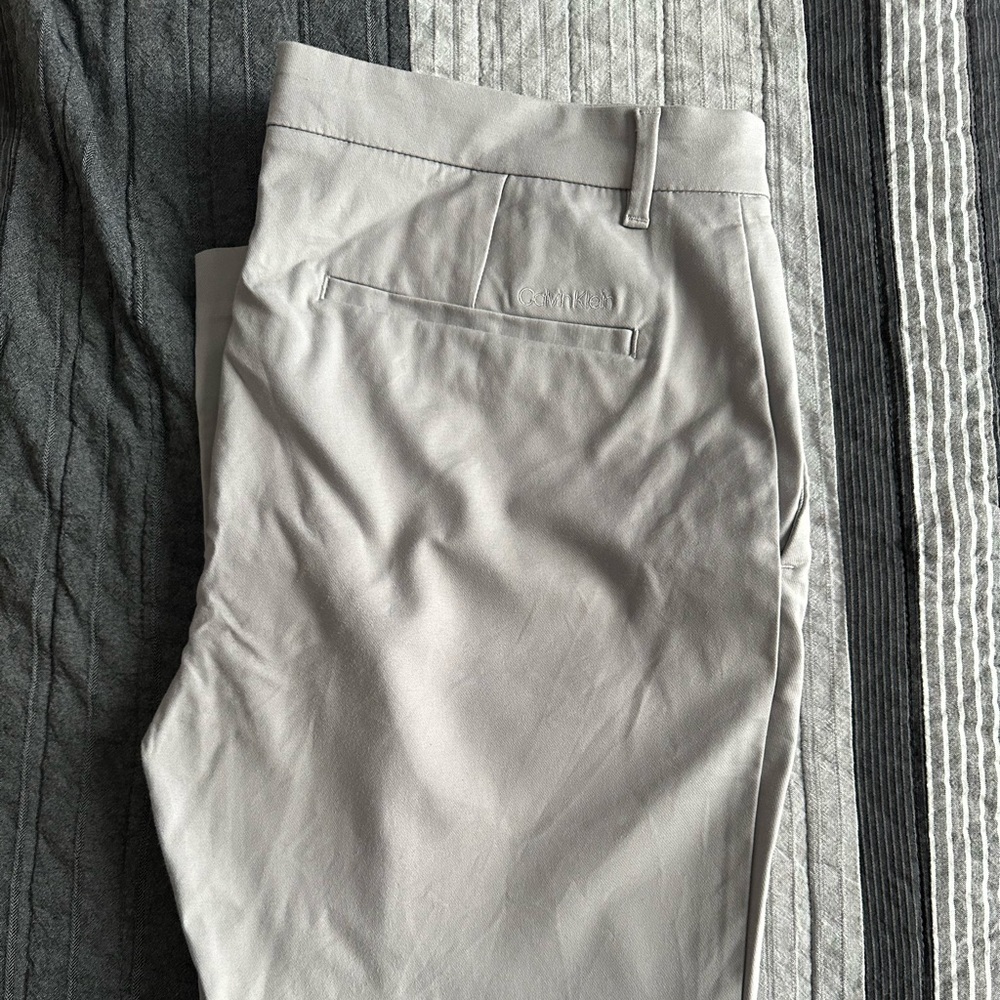 Calvin Klein gray slacks, slim fit with stretch!